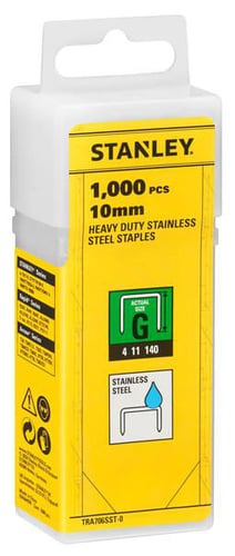 Stanley Rustfri HEAVY DUTY Hæfteklammer 10mm TYPE G 1000 styk - 1