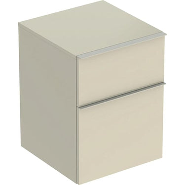 Geberit Icon sideskab 450 x 476 x 600 mm 2 skuffer sandgrå højkomprimeret trelags-spånplade lakeret blankpoleret - 1