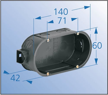 Dåse mur dobb Ø60/71 dyb 42MM - 1