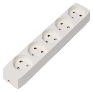 Stikdåse T8 5R med jord hvid - 1