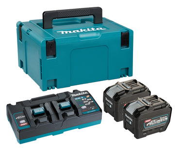 Makita 40V Batteripakke 2x BL4080 8,0Ah + DC40RB - 1