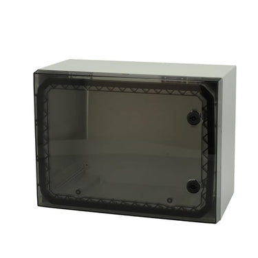 Vægskab ARCA 300x400x210 UL lablet med transparent dør 2 låse hængslet på kort side uden monteringsplade RAL7035 IP66 - 1