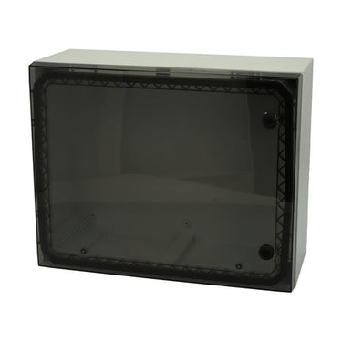 Vægskab ARCA 400x500x210 UL lablet med transparent dør 2 låse hængslet på kort side uden monteringsplade RAL7035 IP66 - 1