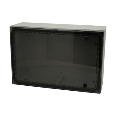 Vægskab ARCA 400x600x210 UL lablet med transparent dør 2 låse hængslet på kort side uden monteringsplade RAL7035 IP66 - 1