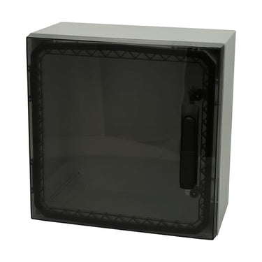 Vægskab ARCA 400x400x210 med transparent dør svinghåndtag og 2 låse uden monteringsplade RAL7035 IP66 - 1
