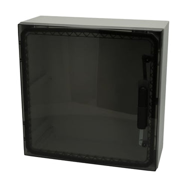 Vægskab ARCA 500x500x210 med transparent dør svinghåndtag og 2 låse uden monteringsplade RAL7035 IP66 - 1