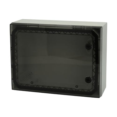 Vægskab ARCA 300x400x150 UL lablet med transparent dør 2 låse hængslet på kort side uden monteringsplade RAL7035 IP66 - 1