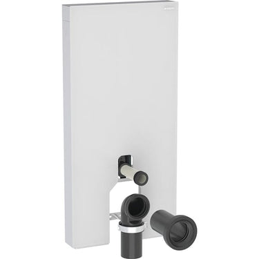 Geberit Monolith cisternemodul t/gulvst. toilet 101cm frontpaneler af glas: hvid/børstet aluminium - 1