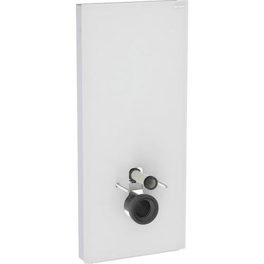 Geberit Monolith cisternemodul t/vægh. toilet 114 cm frontpaneler af glas: hvid/børstet aluminium - 1