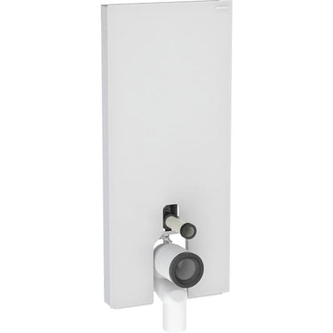 Geberit Monolith cisternemodul t/gulvst. toilet 114 cm frontpaneler af glas: hvid/børstet aluminium - 1