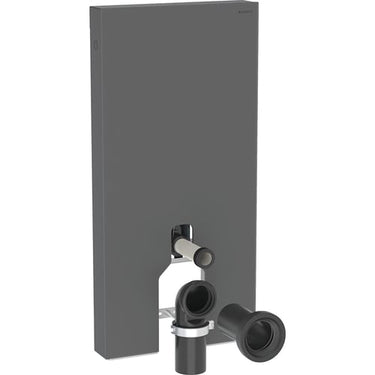 Geberit Monolith Plus cisternemodul t/gulvst. toilet 101cm frontpaneler af glas: sort/børstet aluminium - 1