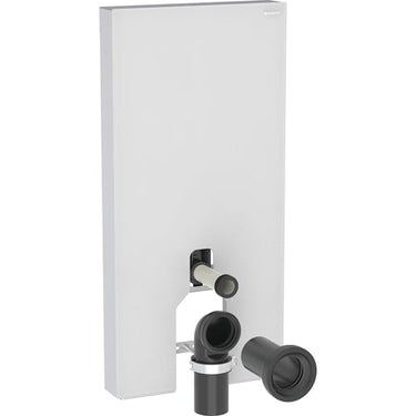 Geberit Monolith Plus cisternemodul t/gulvst. toilet 101cm frontpaneler af glas: hvid/børstet aluminium - 1