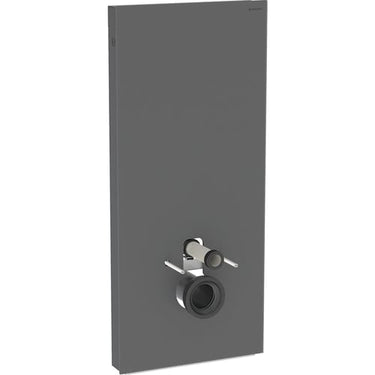 Geberit Monolith Plus cisternemodul t/vægh. toilet 114cm frontpaneler af glas: sort/børstet aluminium - 1
