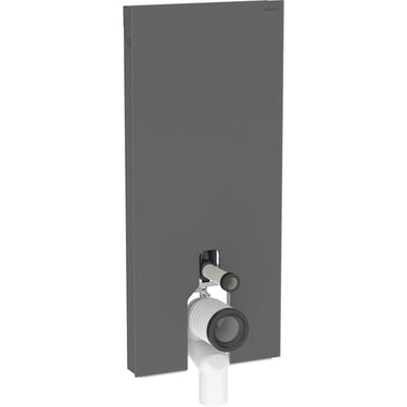 Geberit Monolith Plus cisternemodul t/gulvst. toilet 114cm frontpaneler af glas: sort/børstet aluminium - 1