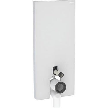 Geberit Monolith Plus cisternemodul t/gulvst. toilet 114cm frontpaneler af glas: hvid/børstet aluminium - 1