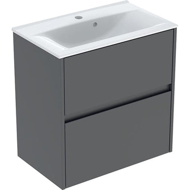 Ifö Sense Modern møbelsæt m/2 skuffer inkl. vask 61.5x61.8x37.5cm hvid/lava-lakeret silkemat - 1