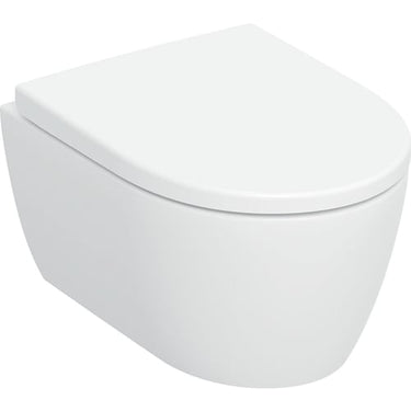 Geberit iCon sæt væghængt toilet kompakt TurboFlush inkl. toiletsæde T:49cm SC/QR hvid - 1