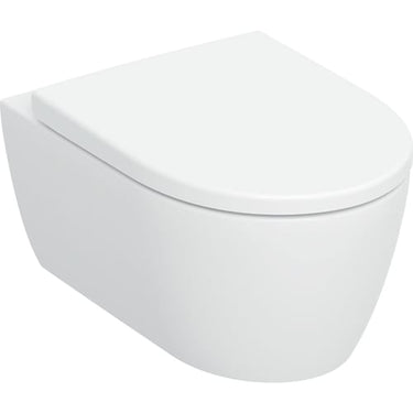 Geberit iCon sæt væghængt toilet TurboFlush inkl. toiletsæde T:53cm SC/QR hvid KeraTect - 1