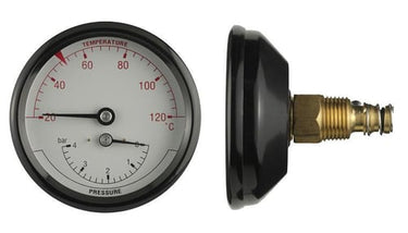 Termo/manometer 1/2XØ80 0-4 bar/20-120 °C - 1
