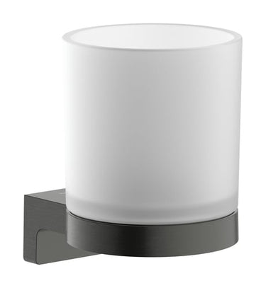 hansgrohe AddStoris S bægerholder PVD metal/glas ø68mm m/glas børstet sort krom - 1