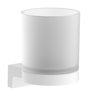 hansgrohe AddStoris S bægerholder metal/glas ø68mm m/glas mat hvid - 1