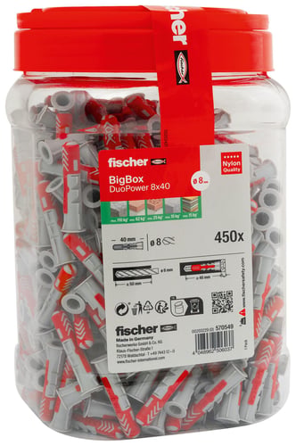Fischer DuoPower 8 x 40 Bigbox 450 stk - 1