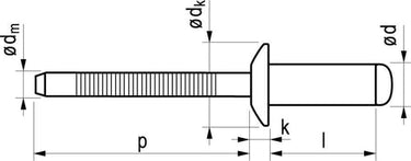 5,0x16,0 rundhovedet rustfri A2 åben standard MFX - 1