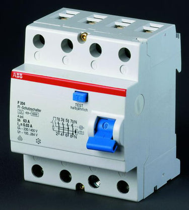 HPFI fejlstrømsafbryder 63A 4 polet udløsestrøm 30mA Type A 400V AC 70mm bred F204A-63/0,03 - 1