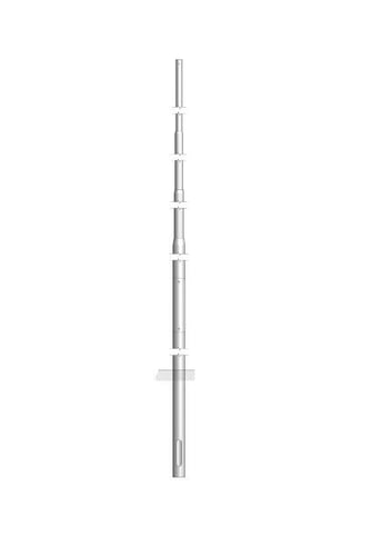 Bertlede mast 6m for nedgravning uden boring. Bundrør Ø 114 mm top Ø 60 mm. - 1