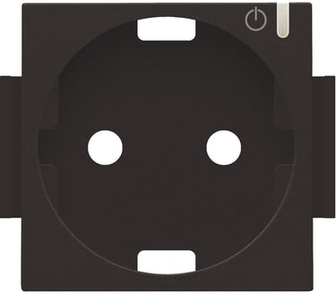Afdækning til Smart Stikkontakt med sidejord dark brown - 1