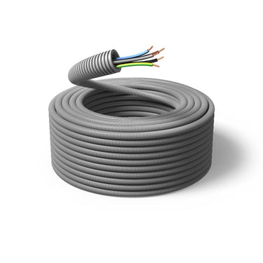 16MM (5/8") KABELRØR PVL HALOGENFRI (H07Z1-U) 750N GRÅ 5G1,5 R100 - 1