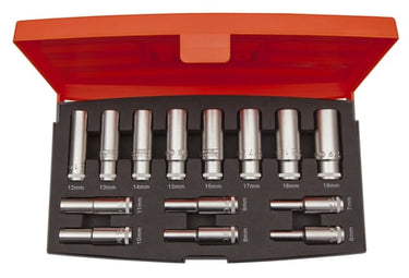 Bahco toppesæt 3/8" lang 14 dele 6-19mm - 1