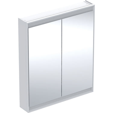 Geberit ONE spejlskab med ComfortLight 2 låger væg 90 x 75 cm hvid/alu - 1