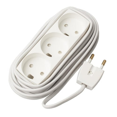 Stikdåse T11 3R uden jord 5m hvid - 1