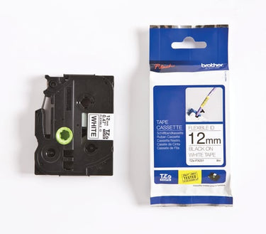 Tape Brother sort/hvid TZe FX231 12 mm fleksibel - 1