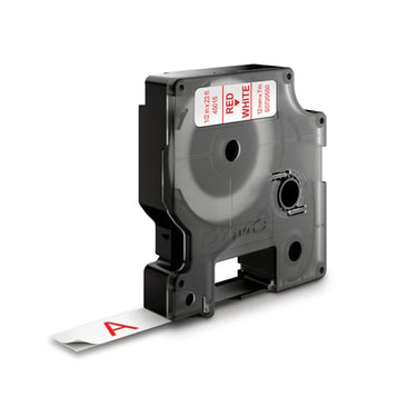 DYMO D1 tape rød/hvid 12mmx7m - 1