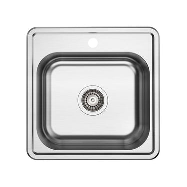 Lavabo LA køkkenvask rustfrit stål 485x485x180mm hh/strainer poleret - 1