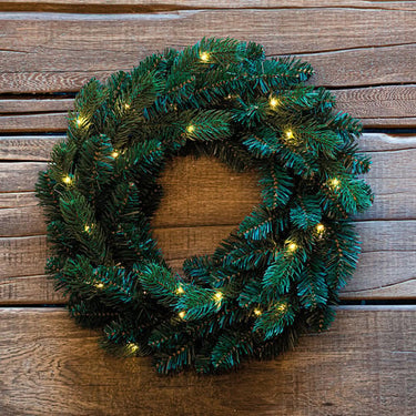 Julekrans med 30 LED lys Grøn - 1