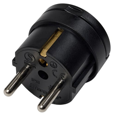 Stikprop vinkel schuko mini, sort - 1