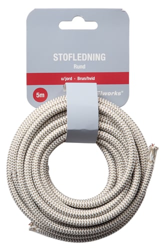 Stofledning 5m u/j 2x0,75mm Brun/Hvid - 1