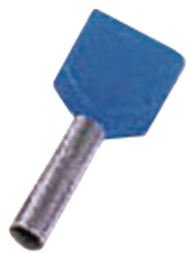 Isoleret dobbelt terminalrør blå 2x2,5mm² L=10mm - 1