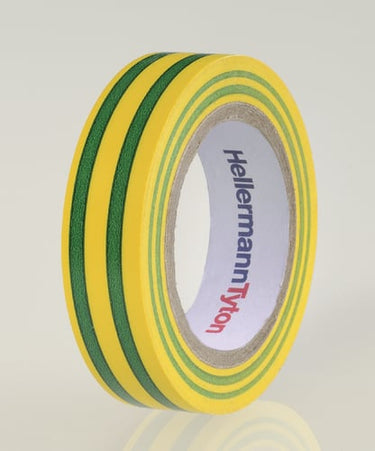 HelaTape Flex 15 mm x 10 m gul/grøn 10 ruller - 1
