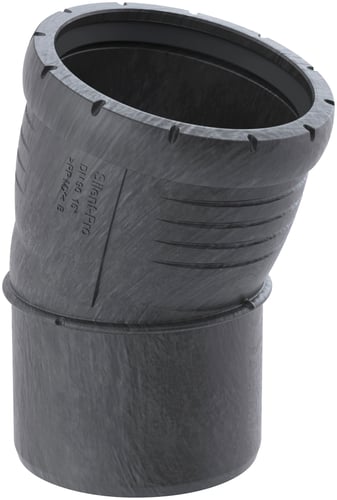 Geberit Silent Pro bøjning 15° PP MX 50mm stikmf sort - 1