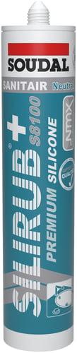 Soudal vådrumssilicone grå 300ml - silirub - 1