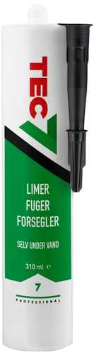 Tec7 lim/fugemasse sort 310ml - 1