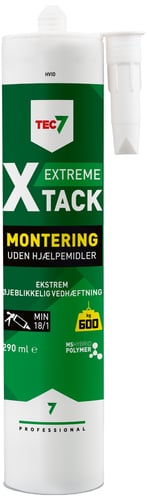 Tec7 x-tack montagelim hvid 290ml montagelim/fugemasse - 1