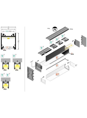 Aluminiumsprofil - Model L - 20mm LED strip - Hvid - 1