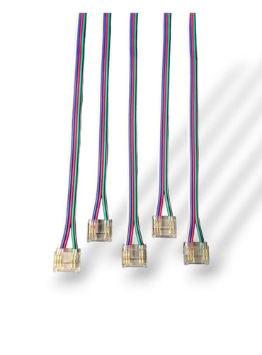 SmartClip til 12mm RGBW COB LED Bånd m. 10cm ledning - 5-pak - 1