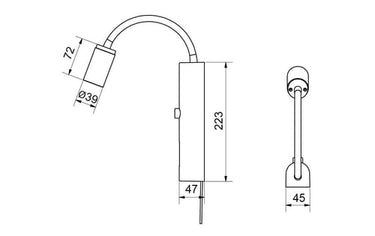 Tube Wall Hvid 3000K Integreret Lysdæmper - 1