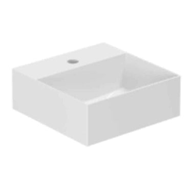 Lavabo Elegance håndvask glaseret porcelæn 350x350x125mm t/bordpl/væg blank hvid - 1